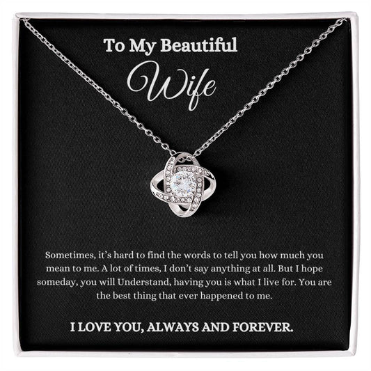 To My Wife Necklace. Birthday, Christmas, Anniversary Gift.