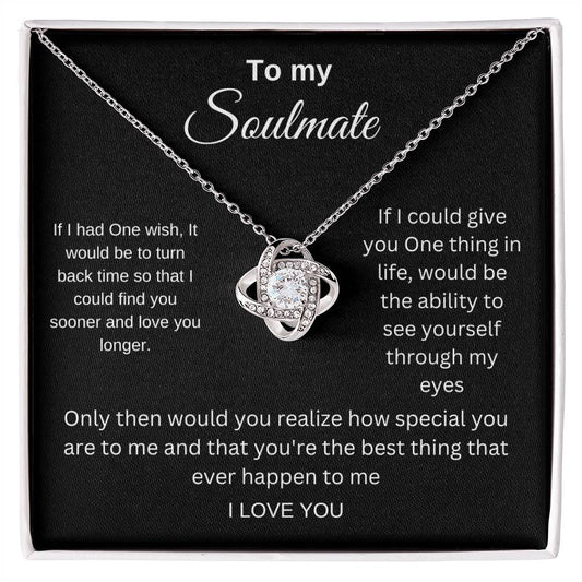 To My Soulmate Necklace. Girlfriend, Birthday, Christmas.