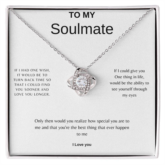 To My Soulmate Necklace. Girlfriend, Birthday, Christmas.